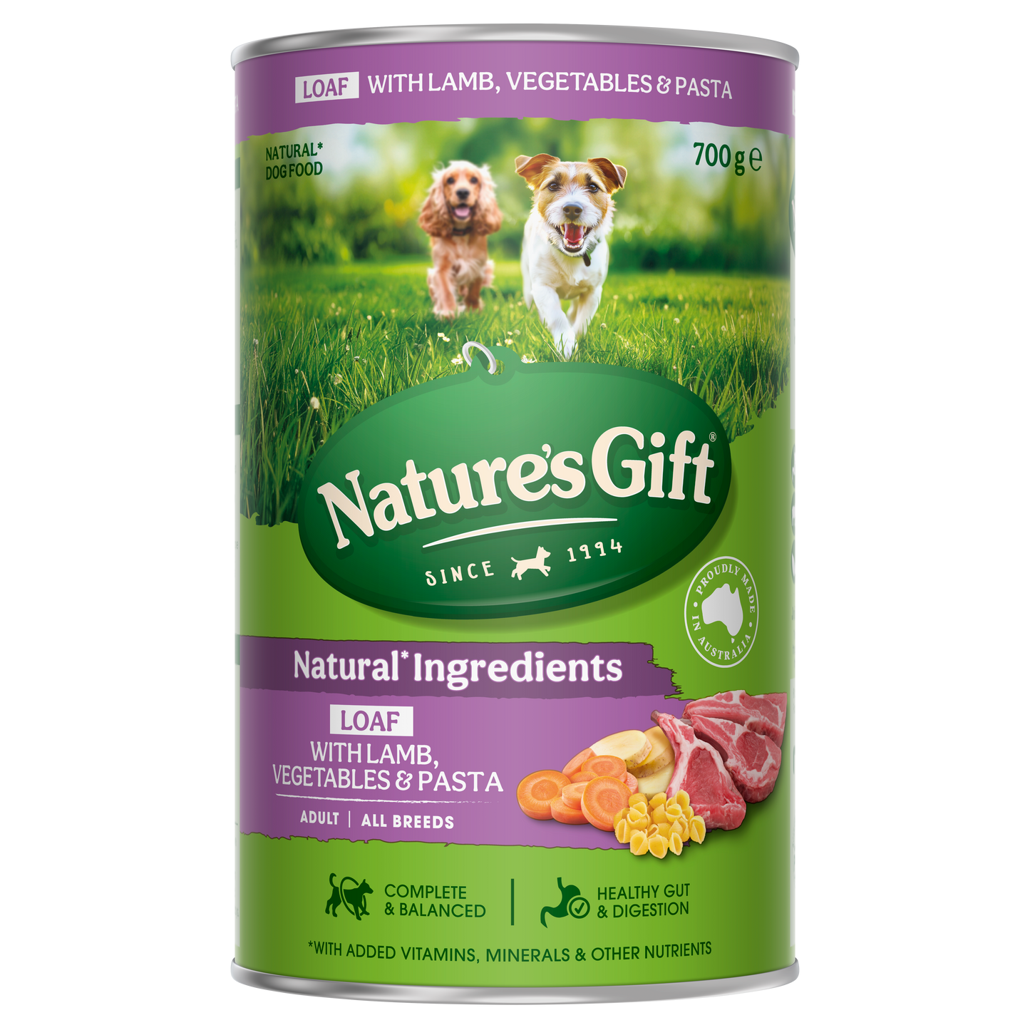 Nature's Gift Dog Loaf Lamb, Vegetables and Pasta 700g x 12