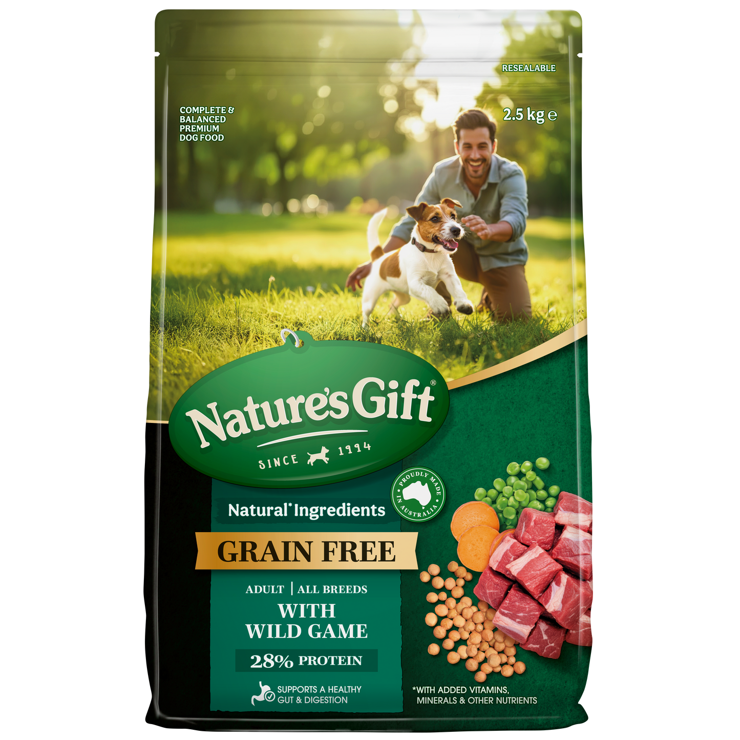 Nature's Gift Grain Free with Wild Game Adult All Breeds 2.5kg x 4
