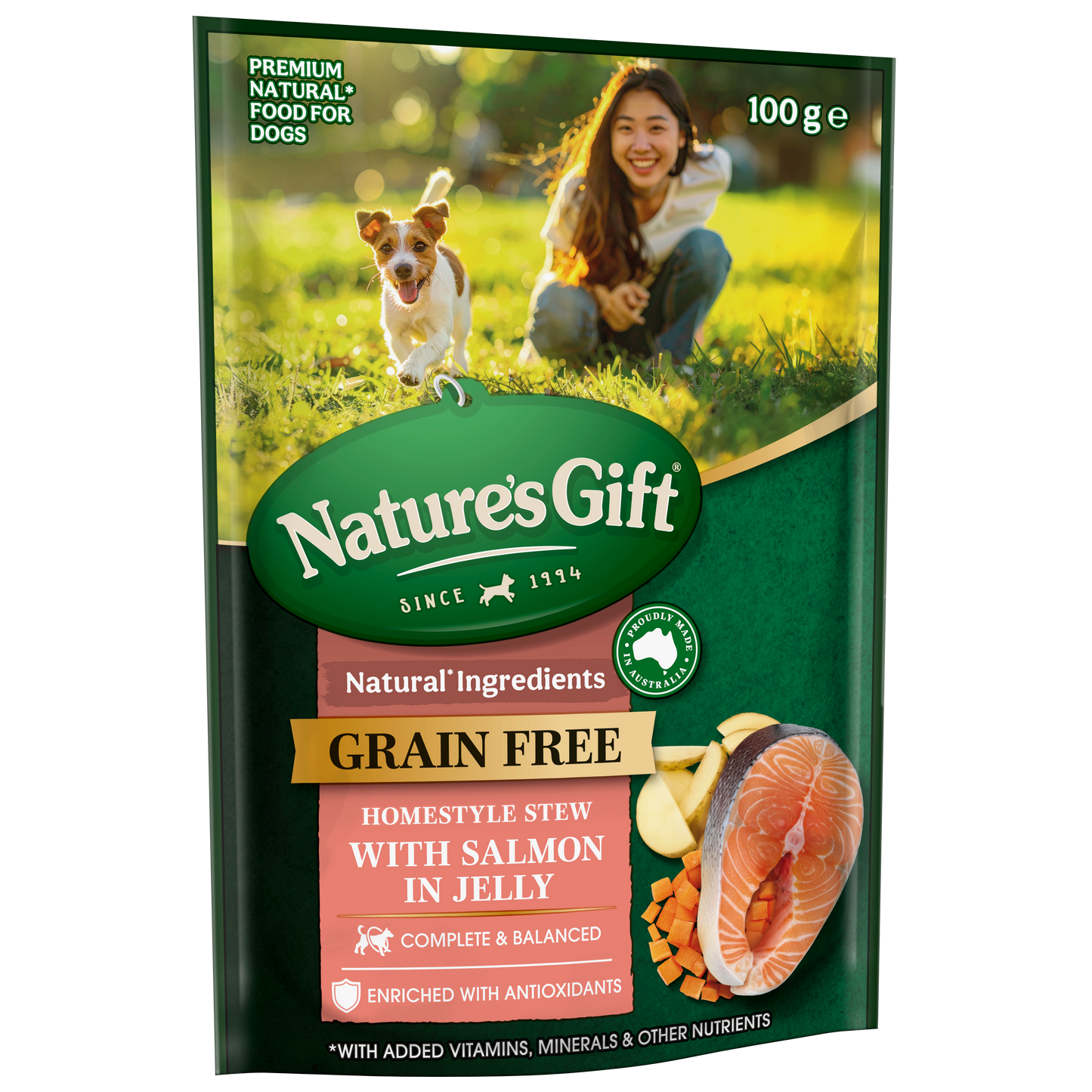 Nature's Gift Grain Free Homestyle Stew with Salmon in Jelly 100g x 32