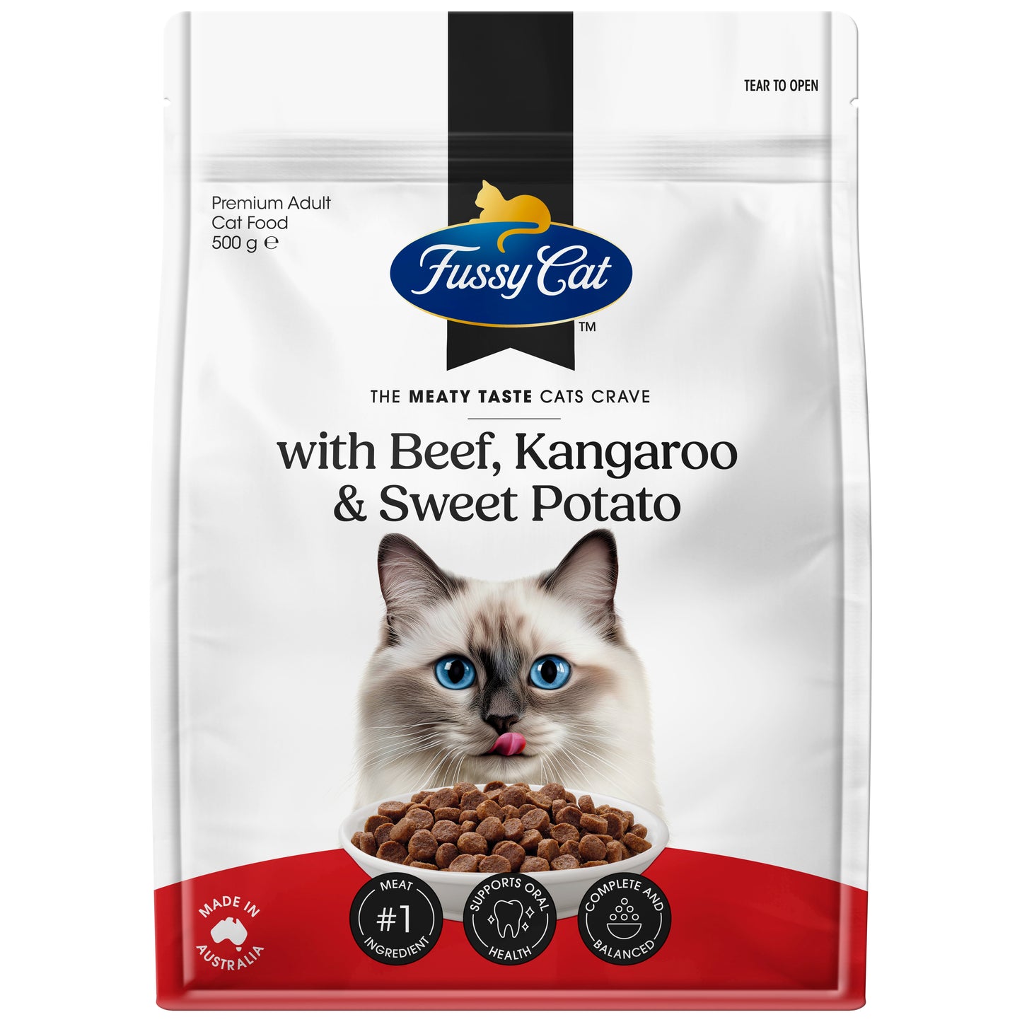 Fussy Cat Adult Grain Free Beef & Kangaroo with Sweet Potato 500g x 6