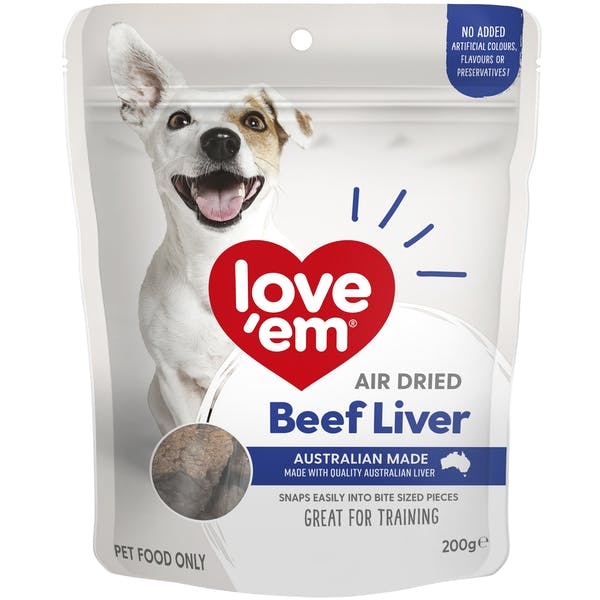 Love'em Air Dried Beef Liver Treats 200g x 4