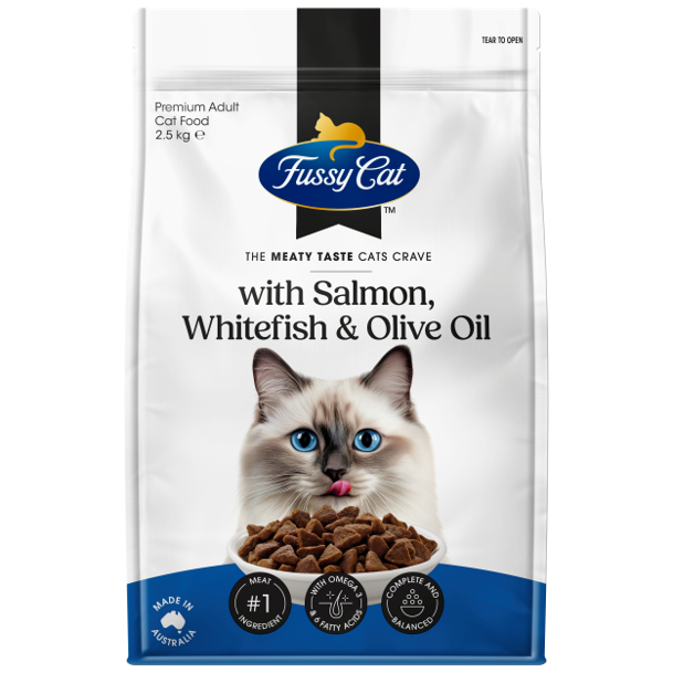Fussy Cat Adult Grain Free Salmon, Whitefish & Olive Oil 2.5kg x 4