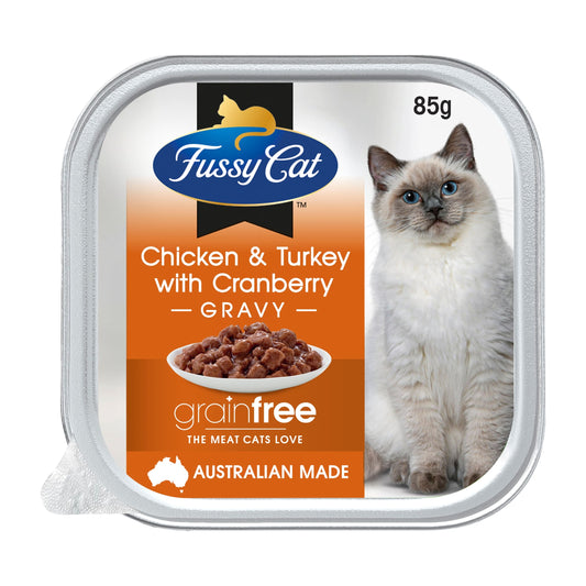 Fussy Cat Adult Grain Free Chicken & Turkey with Cranberry 85g x 9