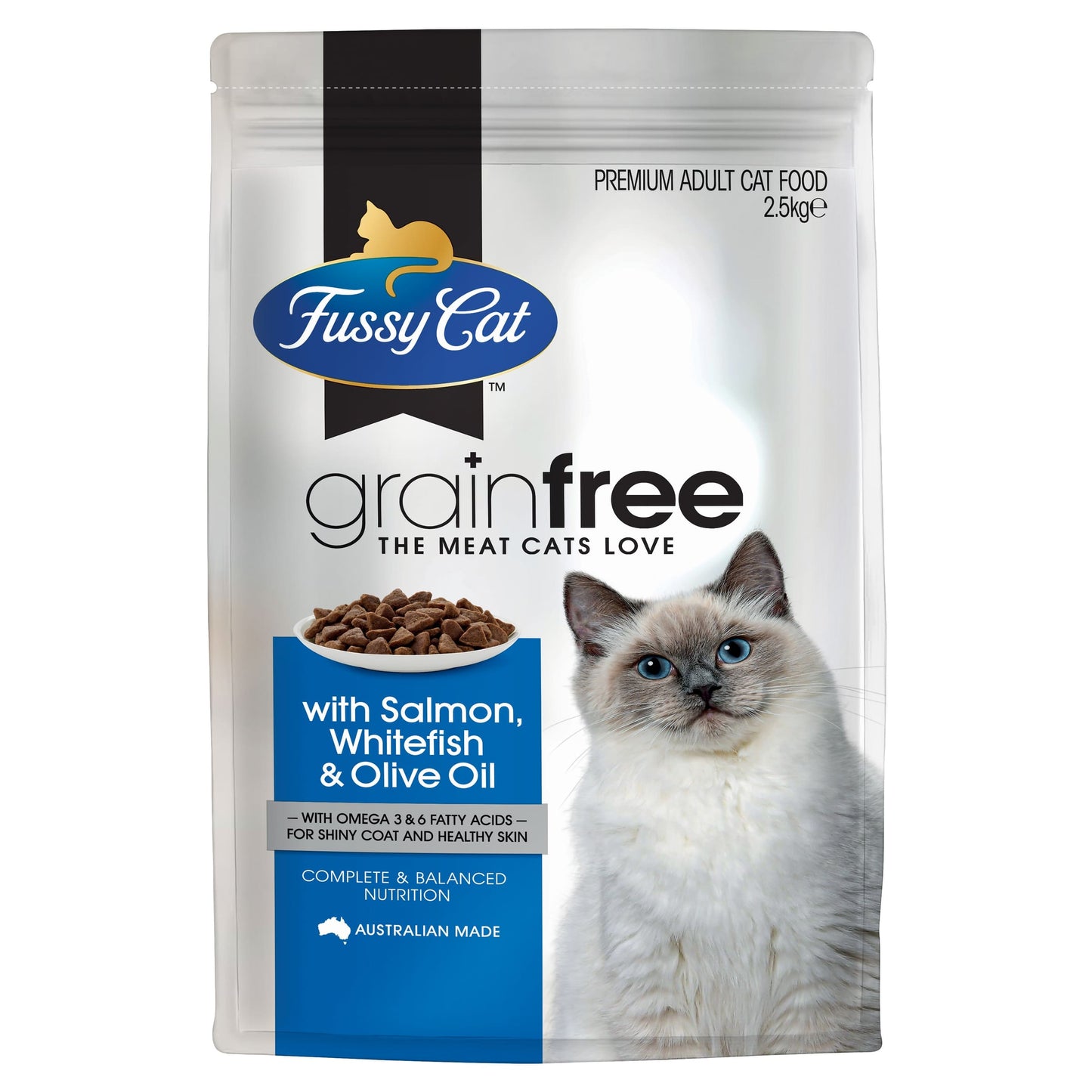 Fussy Cat Adult Grain Free Salmon, Whitefish & Olive Oil 2.5kg x 4