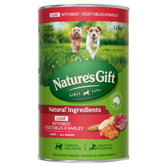 Nature's Gift Dog Loaf Beef, Vegetables and Barley 1.2kg x 6