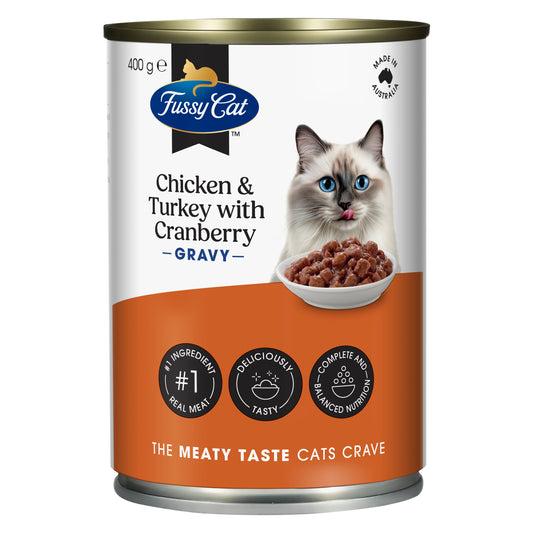 Fussy Cat Adult Grain Free Chicken & Turkey with Cranberry 400g x 12