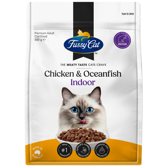 Fussy Cat Adult Grain Free Indoor Chicken & Oceanfish 500g x 6