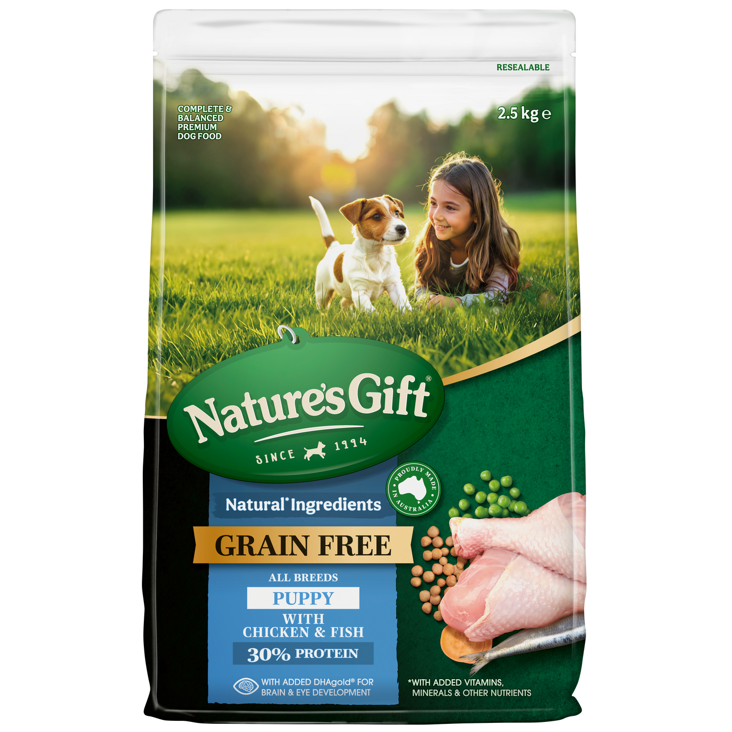 Nature's Gift Frain Free Puppy with Chicken & Fish All Breeds 2.5kg x 4