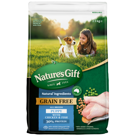 Nature's Gift Frain Free Puppy with Chicken & Fish All Breeds 2.5kg x 4
