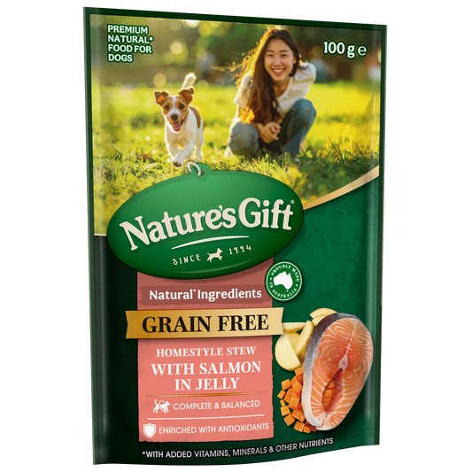 Nature's Gift Grain Free Homestyle Stew with Salmon in Jelly 100g x 32