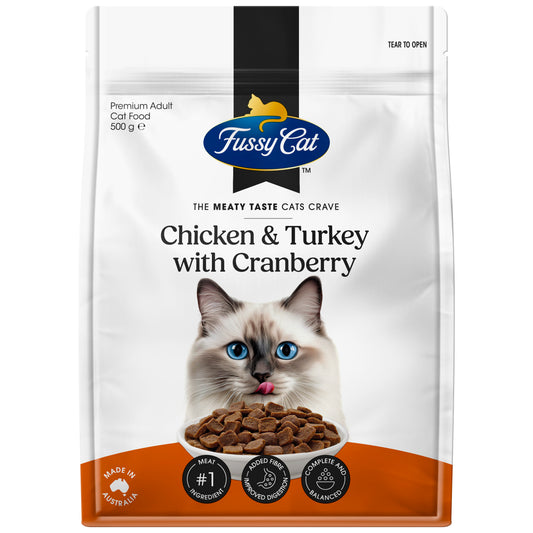 Fussy Cat Adult Grain Free Chicken & Turkey with Cranberry 500g x 6