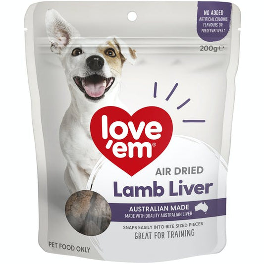 Love'em Air Dried Lamb Liver Treats 200g x 4