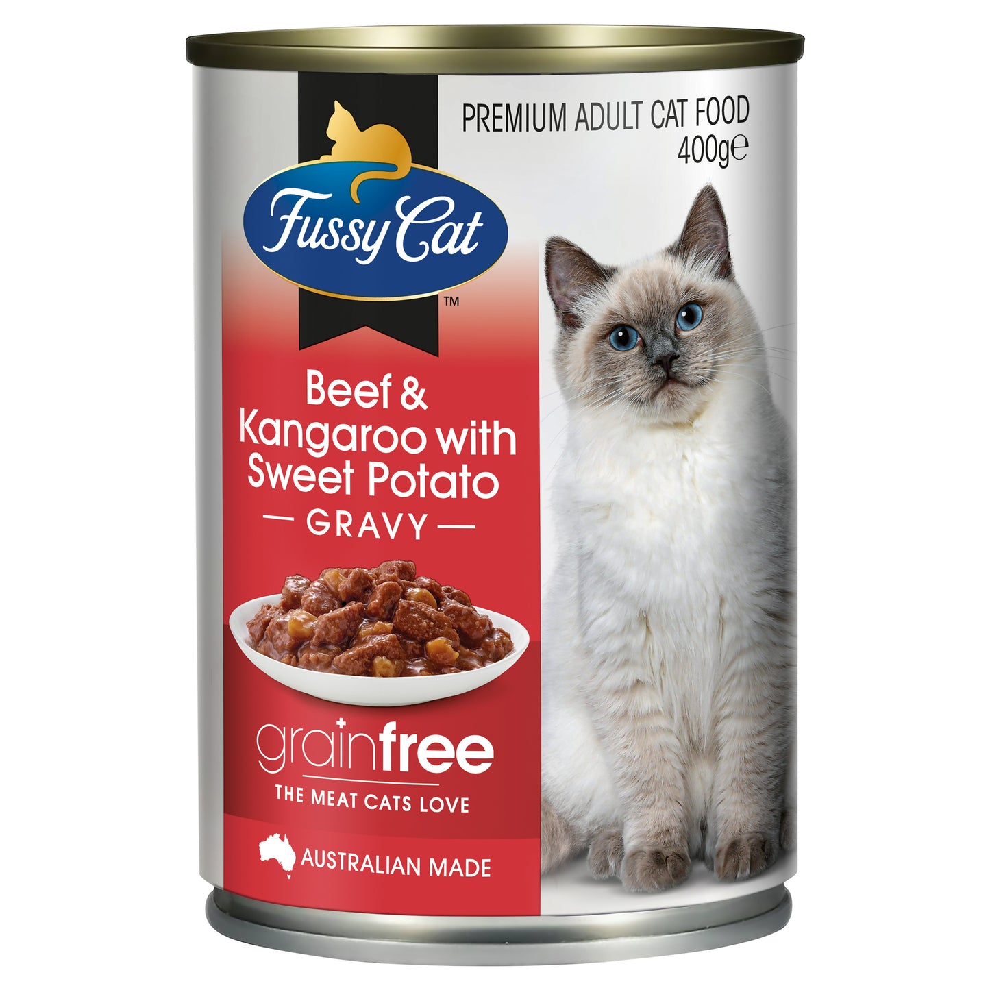 Fussy Cat Adult Grain Free Beef & Kangaroo with Sweet Potato 400g x 12