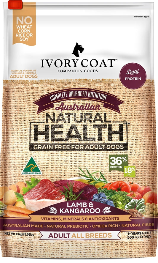 Ivory Coat Grain Free Adult Lamb & Kangaroo 13kg x 1
