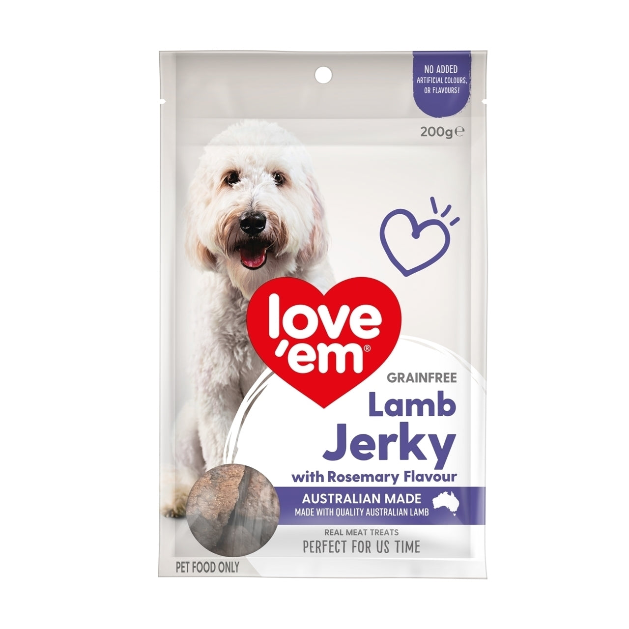 Love'em Lamb Jerky With Rosemary Treats 200g x 6