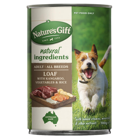 Nature's Gift Dog Loaf Kangaroo, Vegetables and Rice 700g x 12