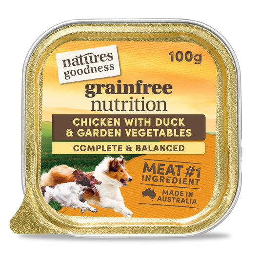 Natures Goodness Grain Free Dog Loaf Chicken with Duck and Vegetables 100g x 9