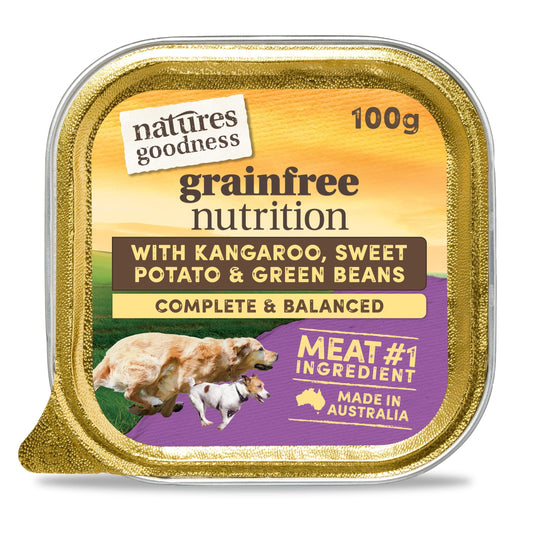 Natures Goodness Grain Free Dog Loaf Kangaroo, Sweet Potato andf Green Beans 100g x 9