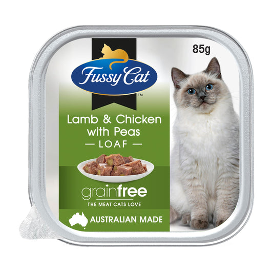 Fussy Cat Adult Grain Free Lamb & Chicken with Peas 85g x 9