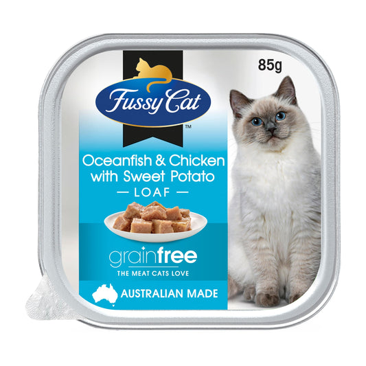 Fussy Cat Adult Grain Free Oceanfish & Chicken with Sweet Potato 85g x 9