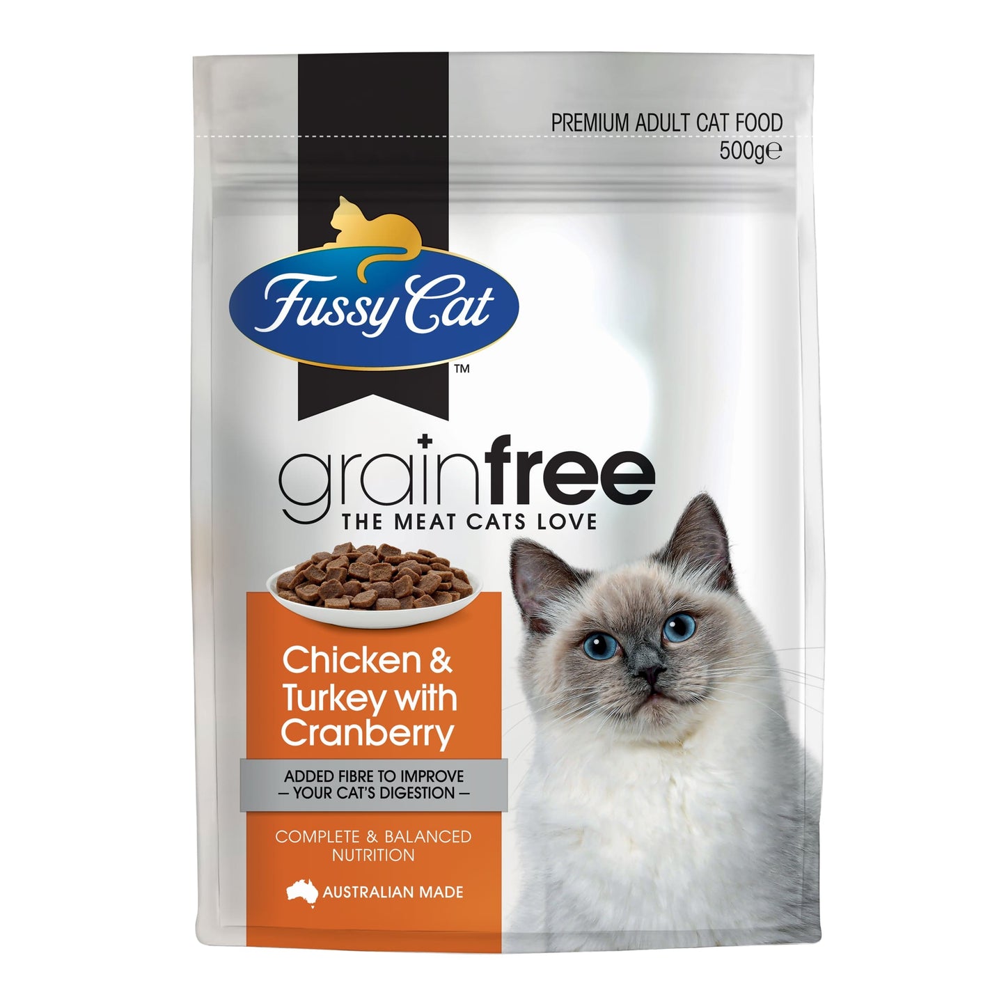 Fussy Cat Adult Grain Free Chicken & Turkey with Cranberry 500g x 6