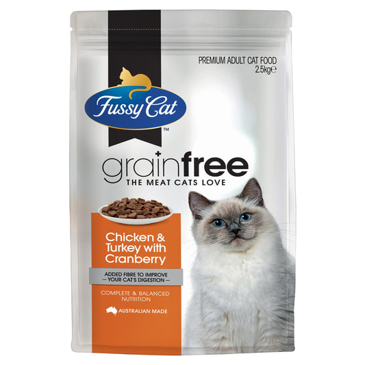 Fussy Cat Adult Grain Free Chicken and Turkey with Cranberry 2.5kg x 4